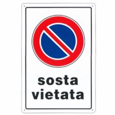 SEGNALE SOSTA VIETATA PLASTICA CM 30X20