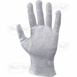 Handschuhe Baumwolle Weiß Genäht Tg 9