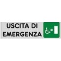 Segnale Adesivo Cm.15x5 Uscita Di Emergenza ( Disabili Verso Destra)